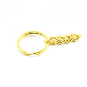 Key chain split ring gold color